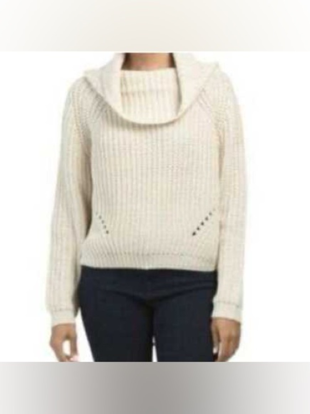 Anthropologie. Moon & Madison. Chunky Cowl neck Cream Sweater. Size Small.